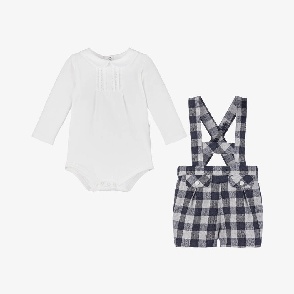 Pureté Du... Bébé-Boys Cotton Check Shorts Set | Childrensalon Outlet