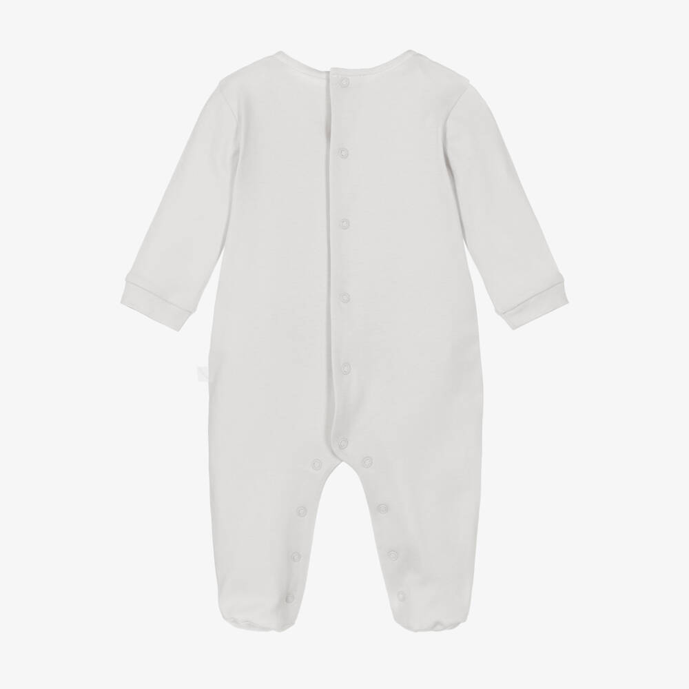 Pureté Du... Bébé-Boys Grey Cotton Romper with Elegant Stitching | Childrensalon Outlet