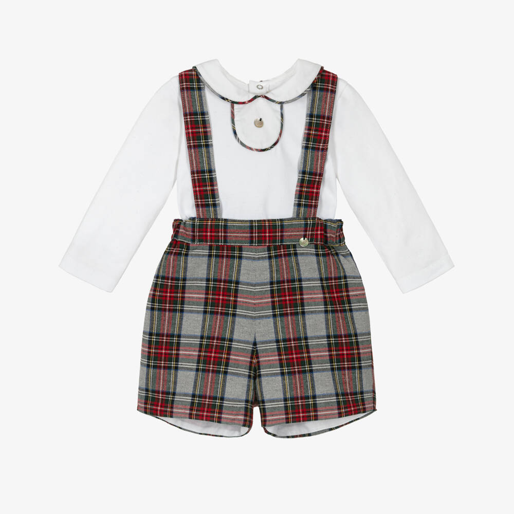 Pureté Du... Bébé-Комплект серых шорт из хлопка в клетку для мальчиков | Childrensalon Outlet