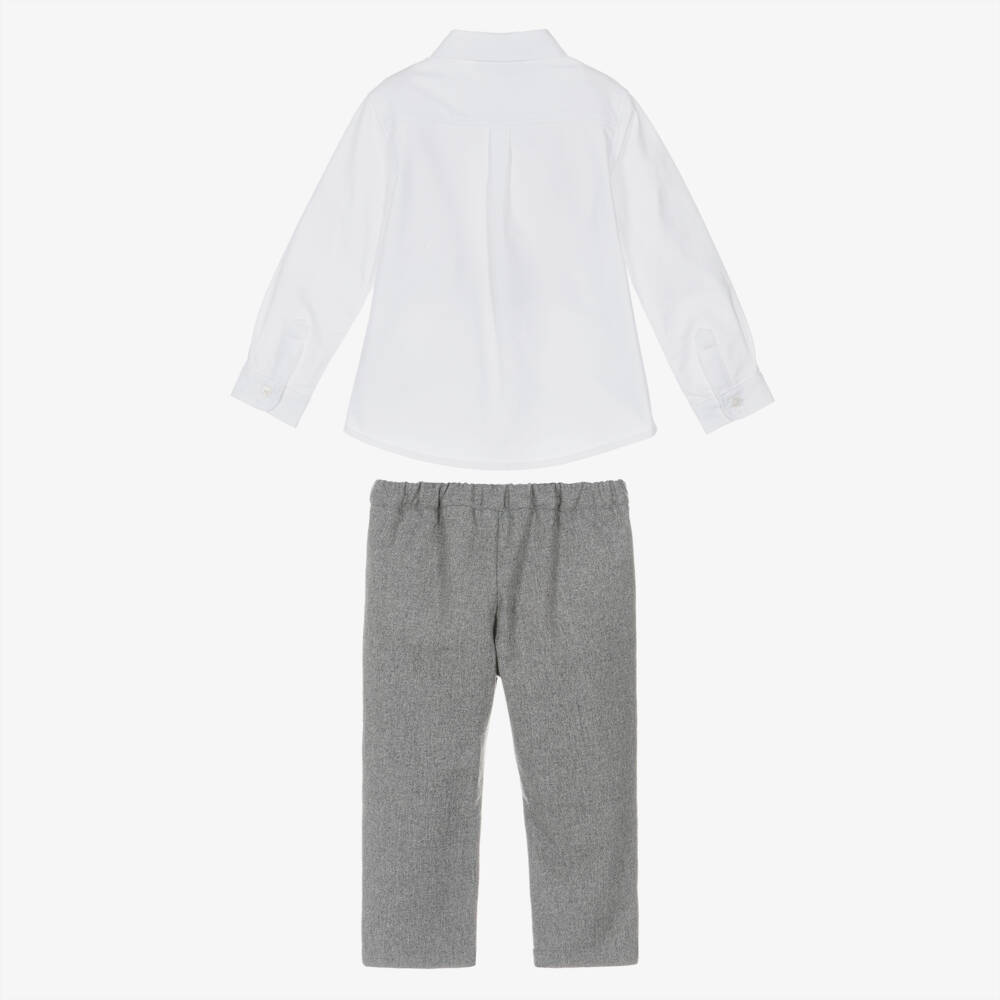Pureté Du... Bébé-Серые брюки и белая рубашка для мальчиков | Childrensalon Outlet