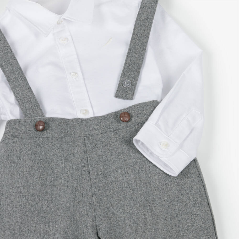 Pureté Du... Bébé-Серые брюки и белая рубашка для мальчиков | Childrensalon Outlet