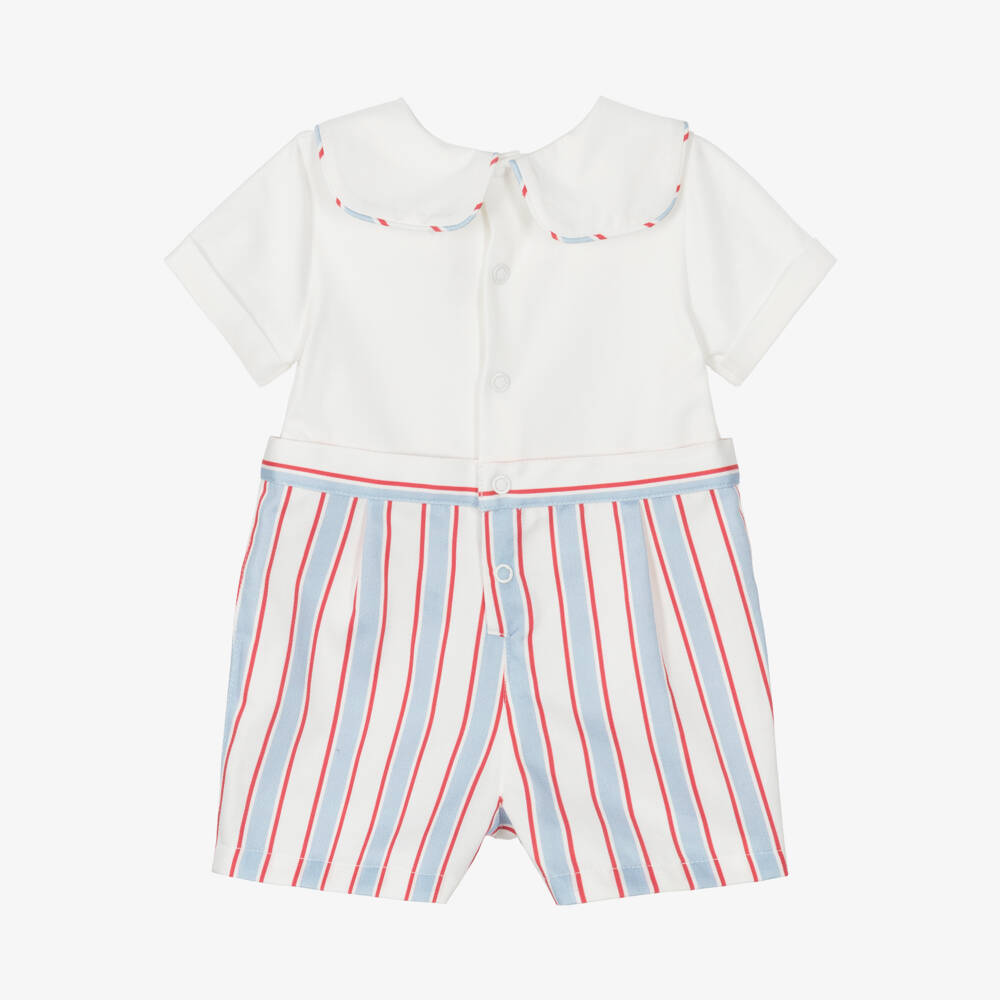 Pureté Du... Bébé-Кремовый и синий морской ромпер для мальчиков | Childrensalon Outlet