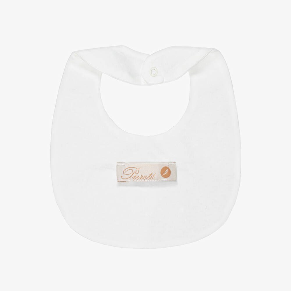 Pureté Du... Bébé-Boys Ivory Decorative Feeding Bib | Childrensalon Outlet