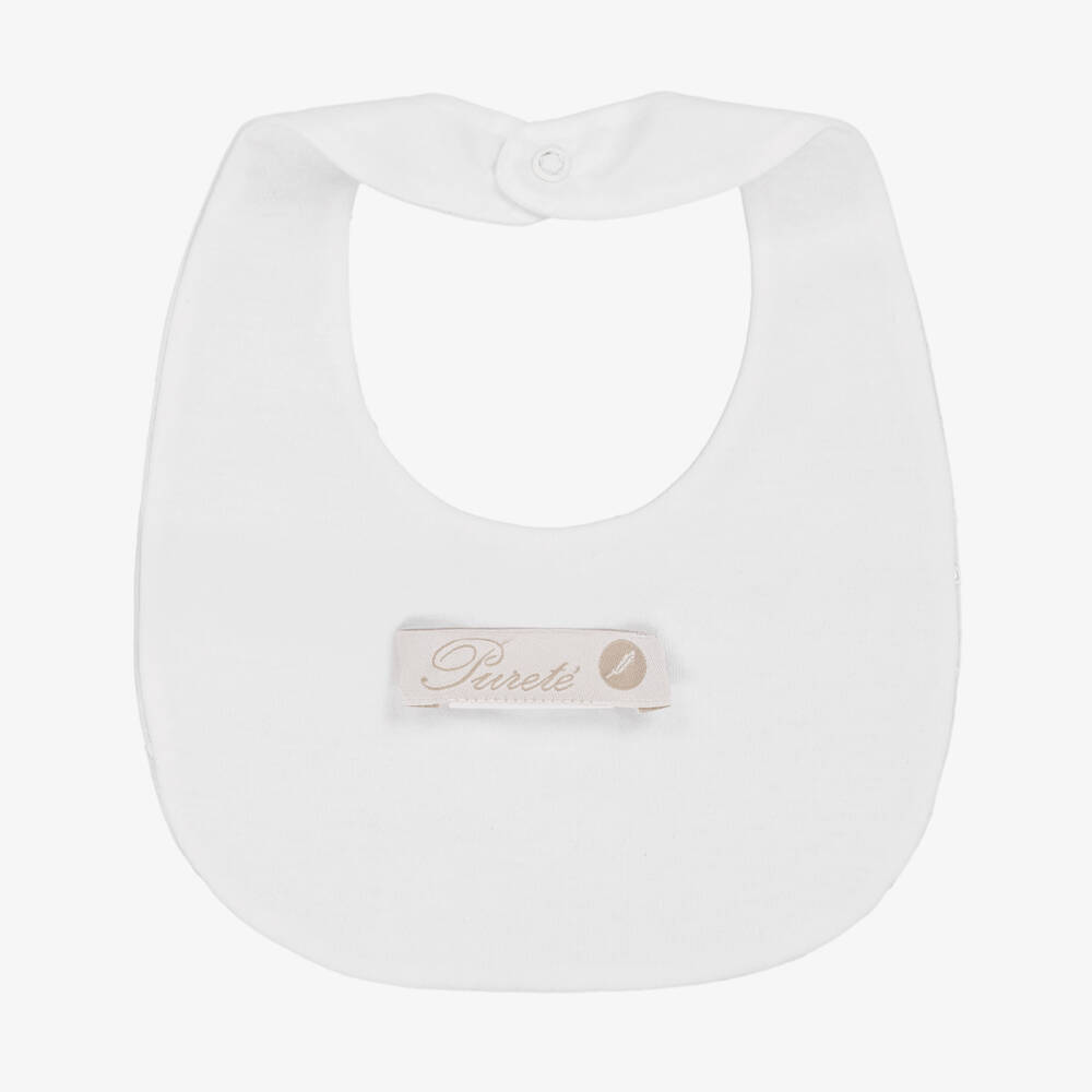 Pureté Du... Bébé-Boys Ivory Embroidered Cotton Bib | Childrensalon Outlet