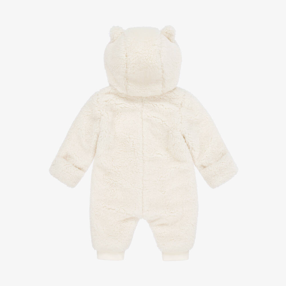 Pureté Du... Bébé-Boys Ivory Fleece Hooded Pramsuit | Childrensalon Outlet