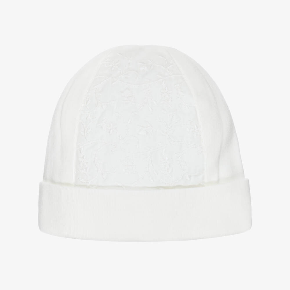 Pureté Du... Bébé-Boys Ivory Knit Embroidered Cap | Childrensalon Outlet