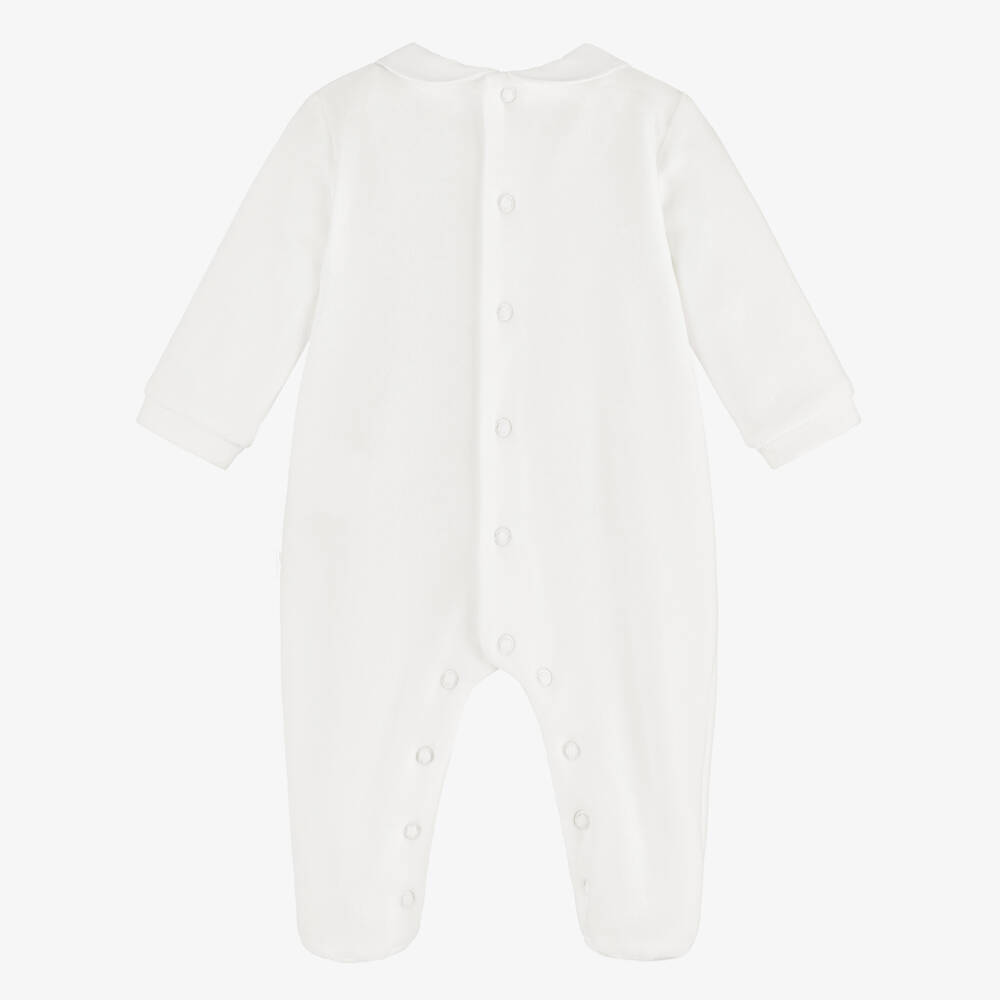 Pureté Du... Bébé-Boys Luxurious Ivory Velour Onesie | Childrensalon Outlet