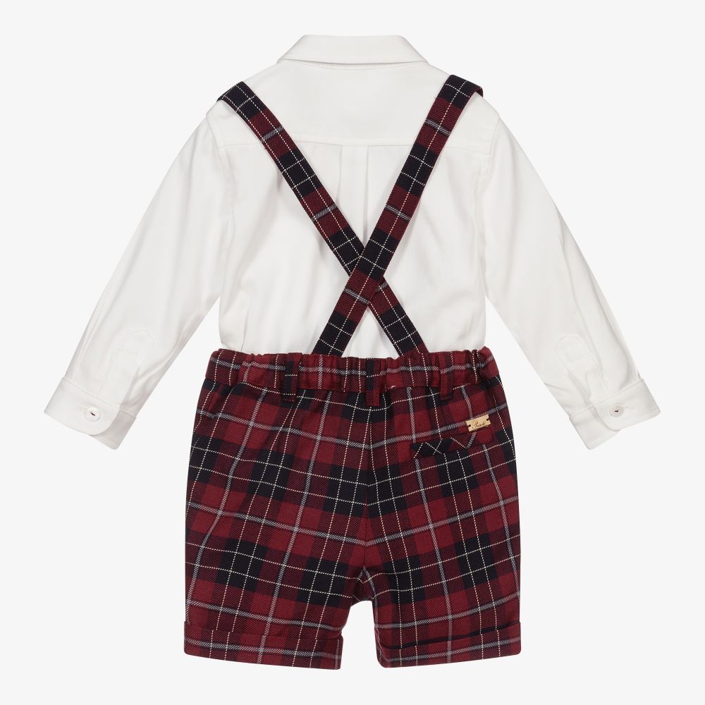 Pureté Du... Bébé-طقم شورت أطفال ولادي قطن تويل تارتان لون أحمر | Childrensalon Outlet