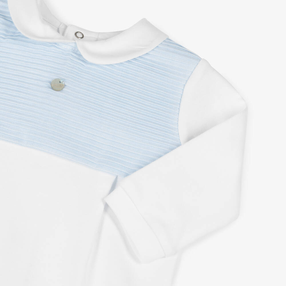 Pureté Du... Bébé-Boys Soft White Jersey Babygrow | Childrensalon Outlet