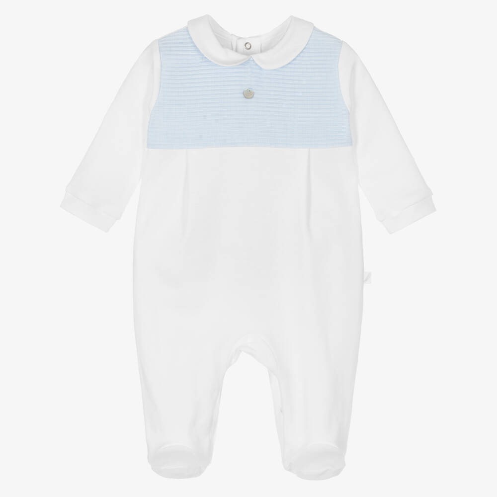 Pureté Du... Bébé-Boys Soft White Jersey Babygrow | Childrensalon Outlet