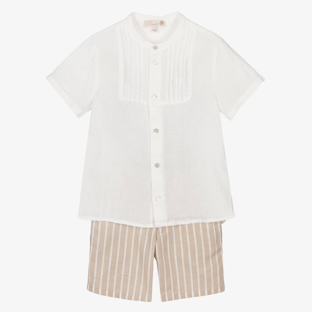 Pureté Du... Bébé-Летний комплект в полоску бежевый для мальчиков | Childrensalon Outlet