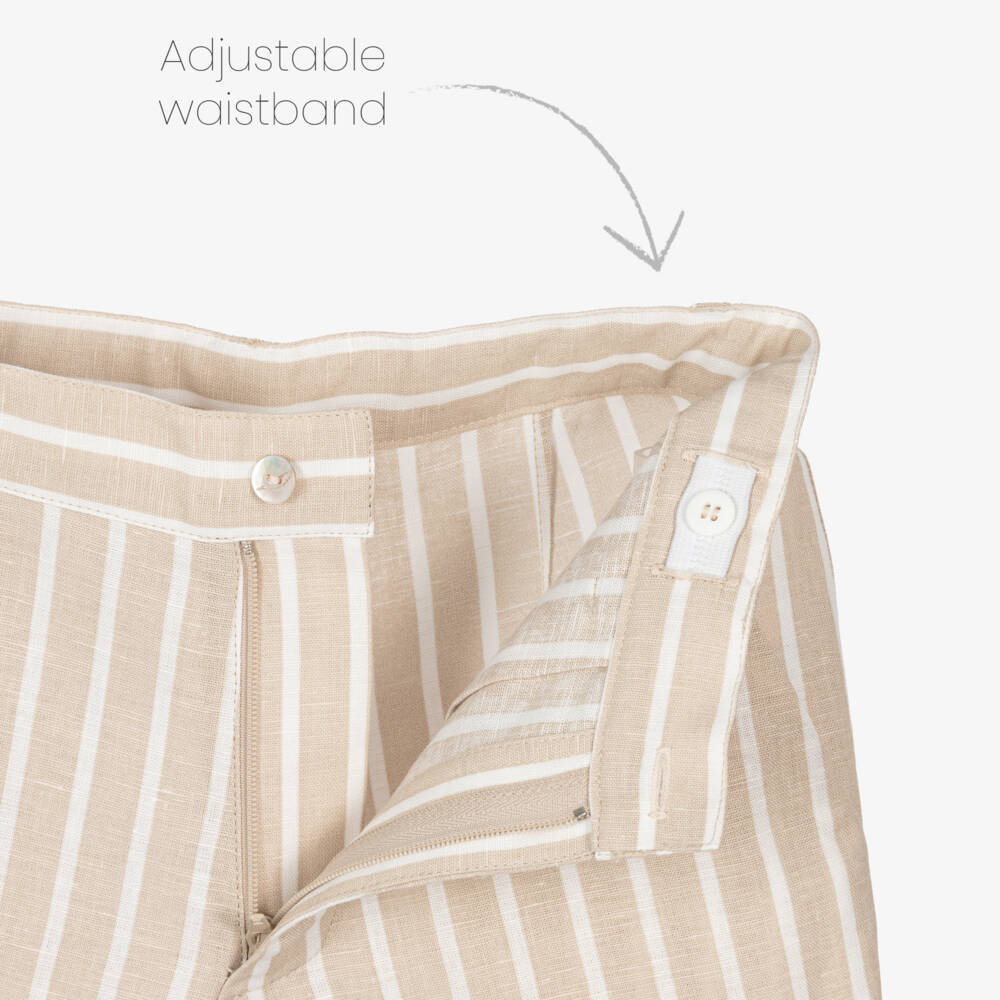 Pureté Du... Bébé-Boys Striped Beige Summer Ensemble | Childrensalon Outlet