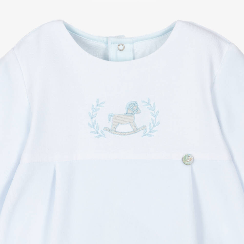 Pureté Du... Bébé-Boys Velour Blue Babygrow | Childrensalon Outlet