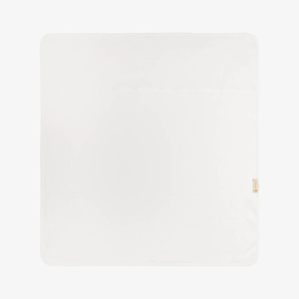 Pureté Du... Bébé-Boys White & Blue Toile De Jouy Cotton Blanket (73cm) | Childrensalon Outlet