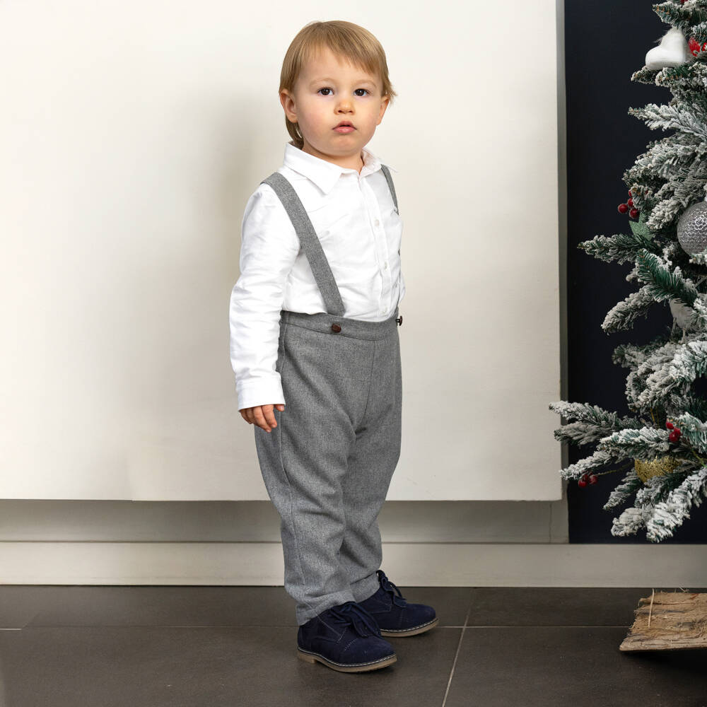 Pureté Du... Bébé-بنطلون رمادي وقميص أبيض للأولاد | Childrensalon Outlet