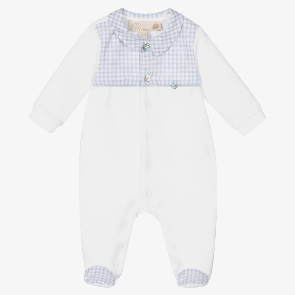 Pureté Du... Bébé - Boys White Velour Babygrow | Childrensalon