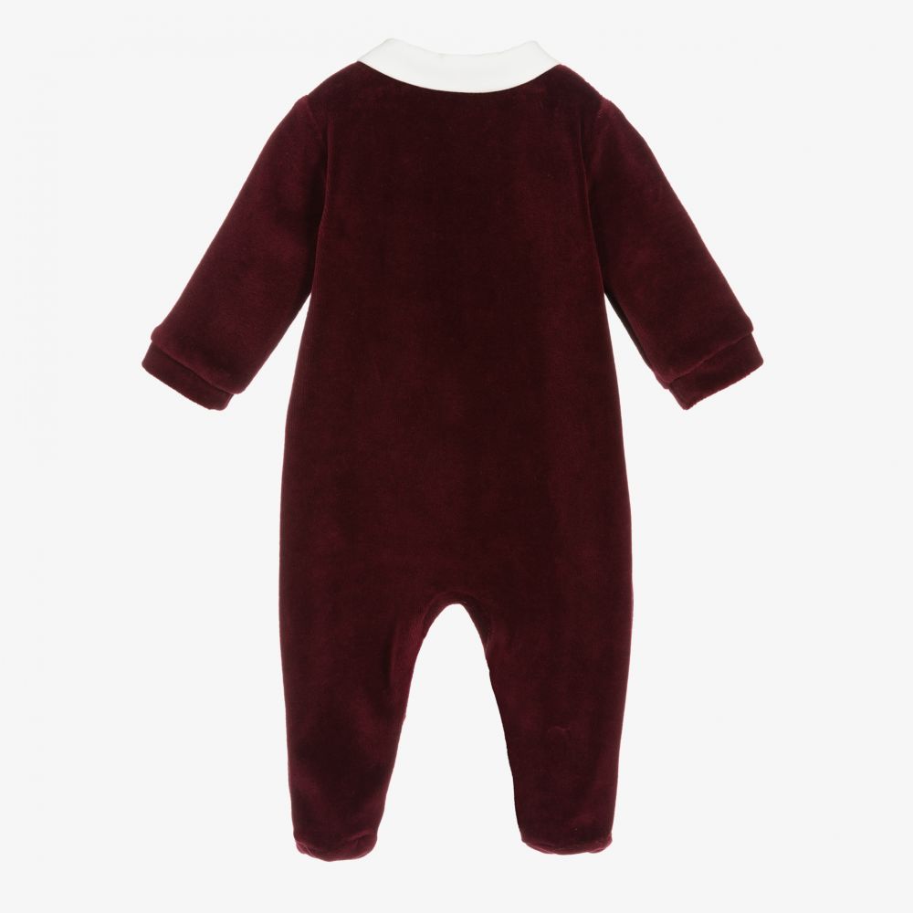 Burgundy online baby grow