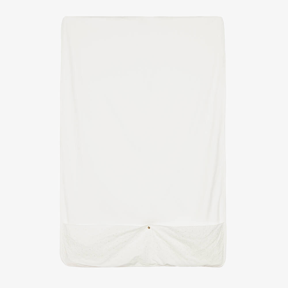 Pureté Du... Bébé - Кремовое велюровое одеяло с вышивкой (97см) | Childrensalon