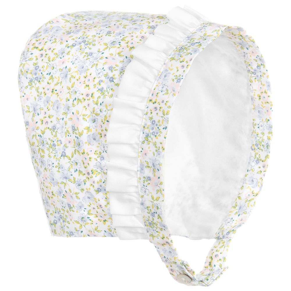 Pureté Du... Bébé - Floral Print Cotton Bonnet  | Childrensalon