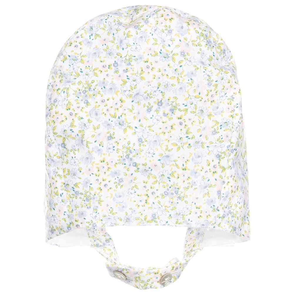Pureté Du... Bébé-Floral Print Cotton Bonnet  | Childrensalon Outlet
