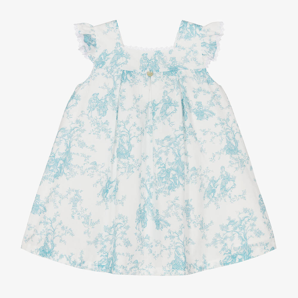 Pureté Du... Bébé-Girls Blue Toile De Jouy Dress | Childrensalon Outlet