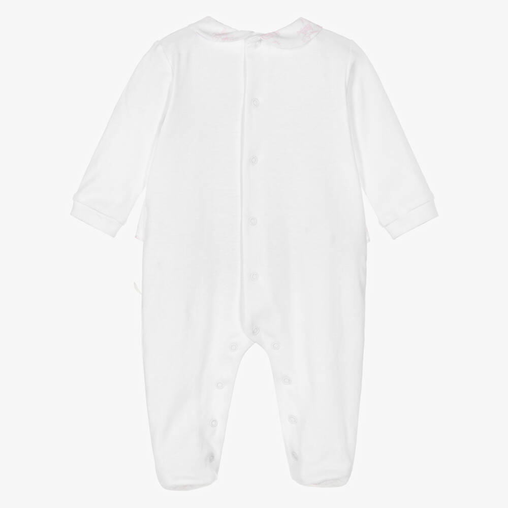 Pureté Du... Bébé-Girls Cotton Babygrow in Pink Toile | Childrensalon Outlet
