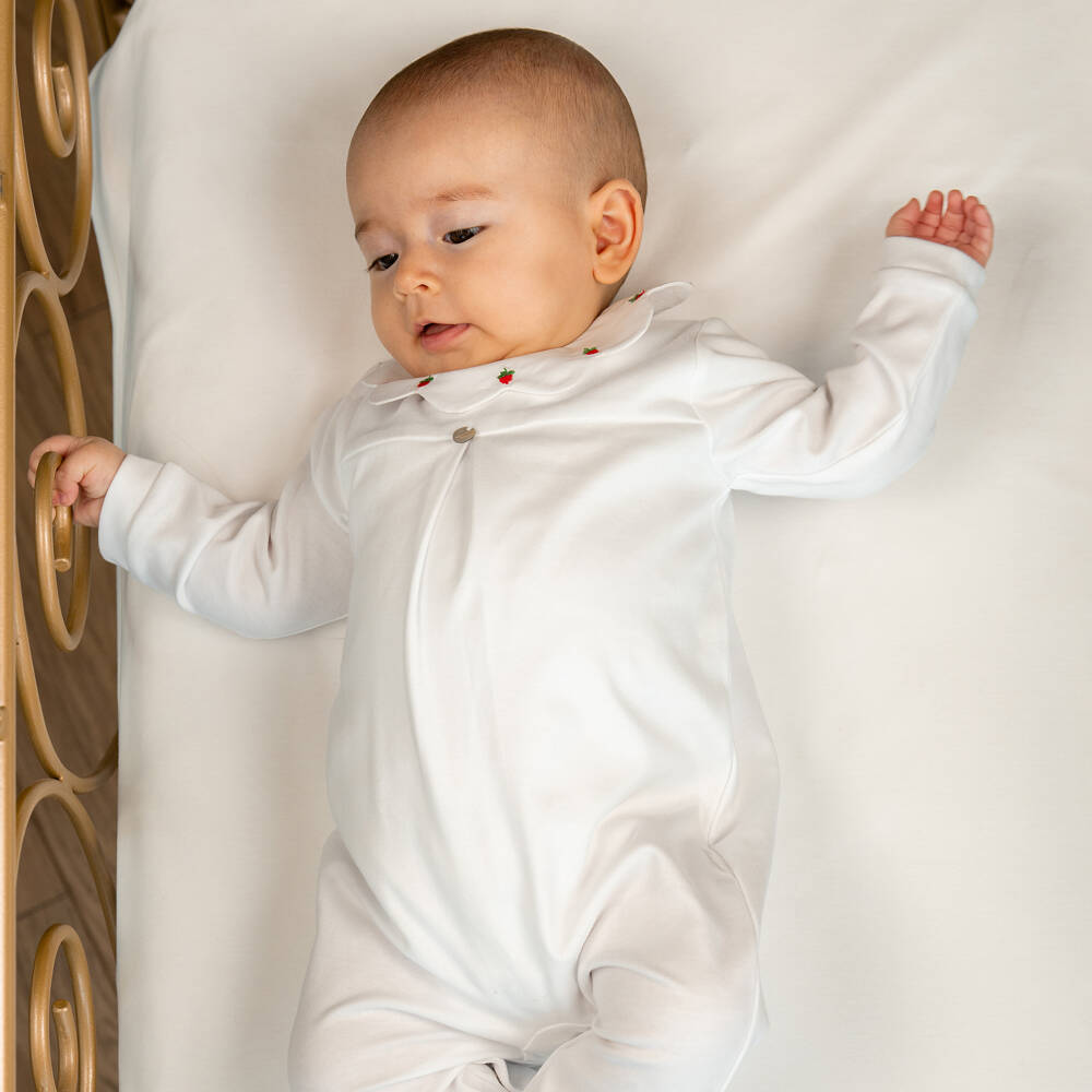 Pureté Du... Bébé-Girls Cotton Babygrow with Strawberries | Childrensalon Outlet