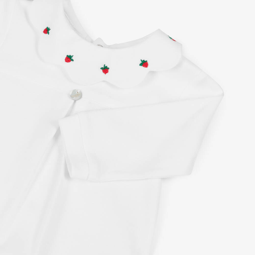 Pureté Du... Bébé-Girls Cotton Babygrow with Strawberries | Childrensalon Outlet