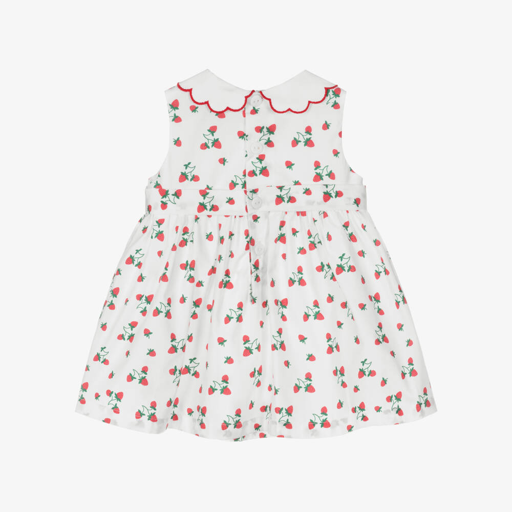 Pureté Du... Bébé-Girls Cotton Dress with Strawberries | Childrensalon Outlet
