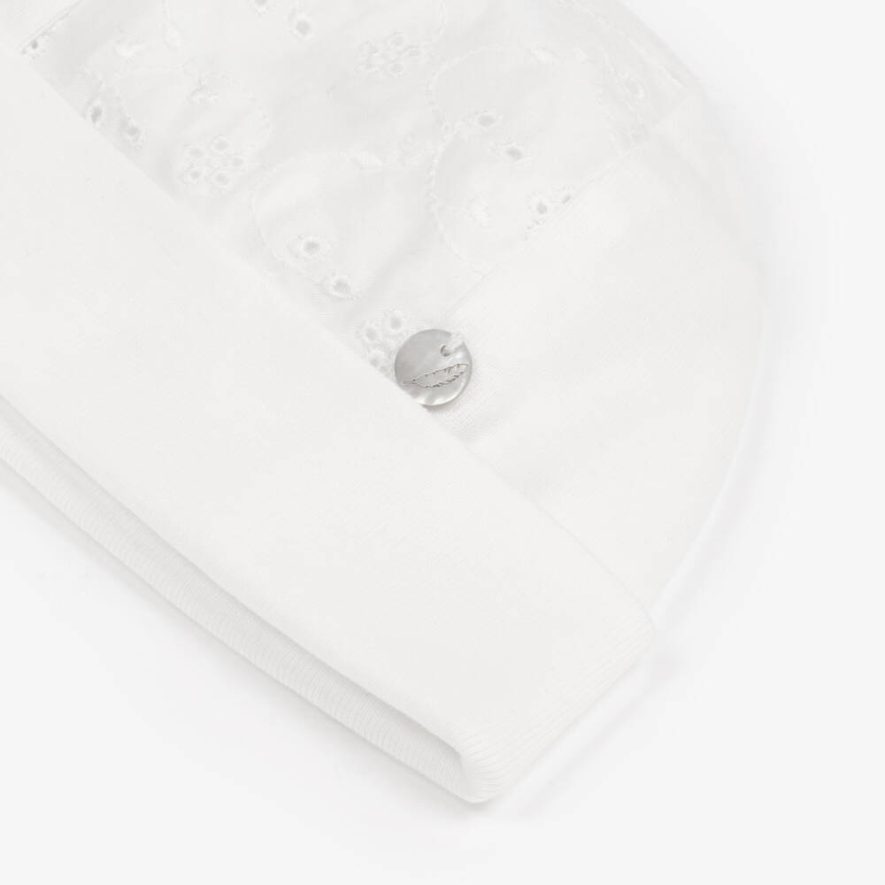 Pureté Du... Bébé-Girls Delicate Ivory Embroidered Cap | Childrensalon Outlet
