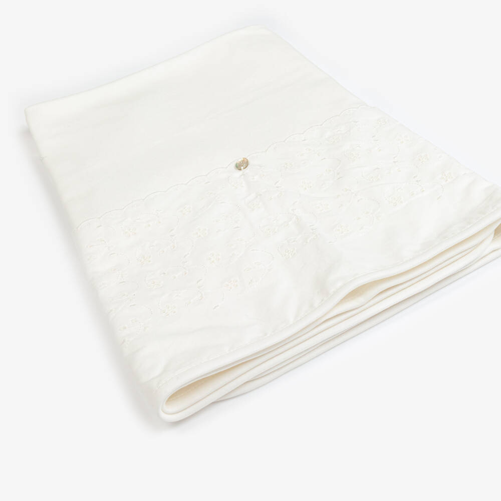 Pureté Du... Bébé-Girls Elegant Ivory Embroidered Blanket | Childrensalon Outlet