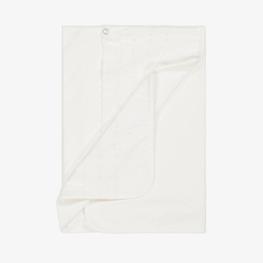 Pureté Du... Bébé-Girls Elegant Ivory Embroidered Blanket | Childrensalon Outlet