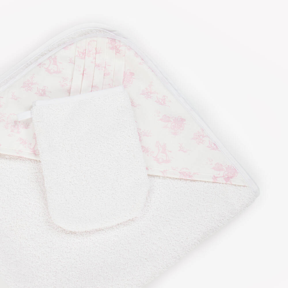 Pureté Du... Bébé-Girls Elegant Toile Bath Towel Set | Childrensalon Outlet