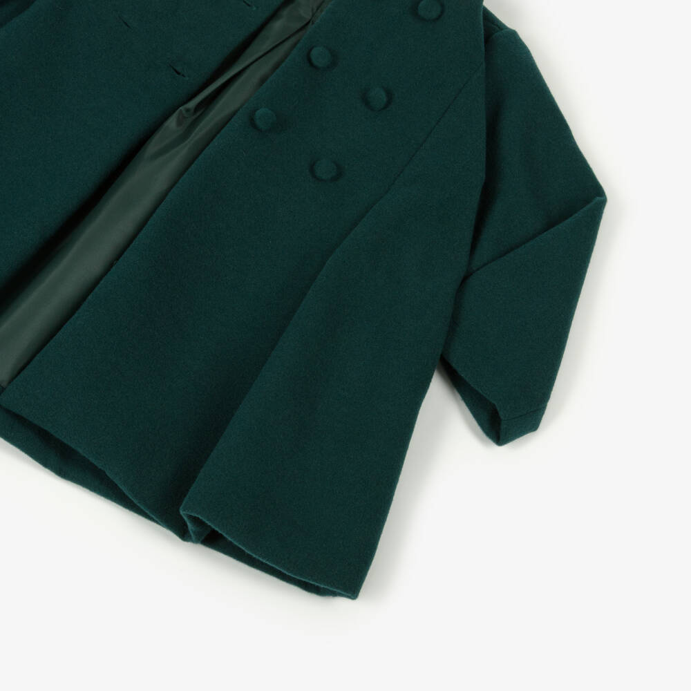 Pureté Du... Bébé-Girls Green Double-Breasted Coat | Childrensalon Outlet