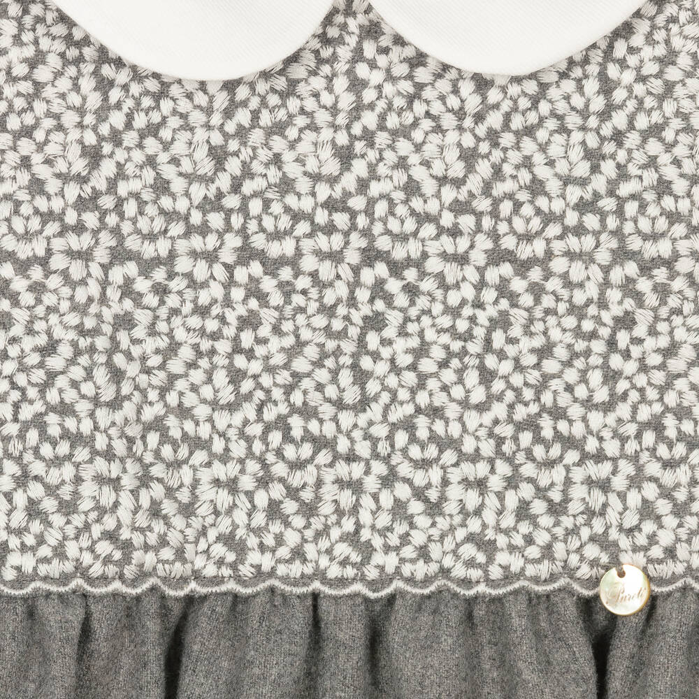 Pureté Du... Bébé-فستان أطفال بناتي مزيج صوف لون رمادي | Childrensalon Outlet