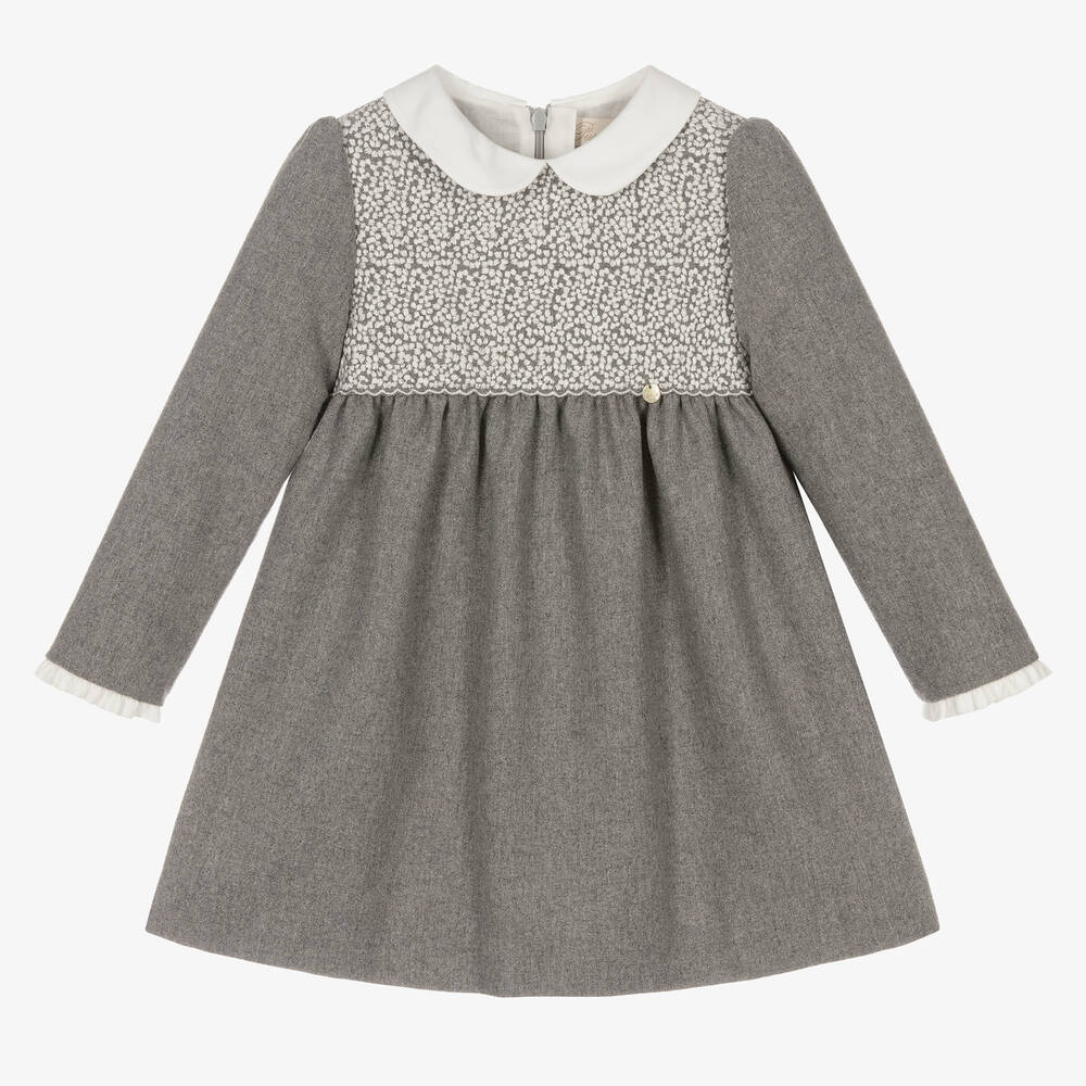 Pureté Du... Bébé-Girls Grey Wool Blend Dress | Childrensalon Outlet