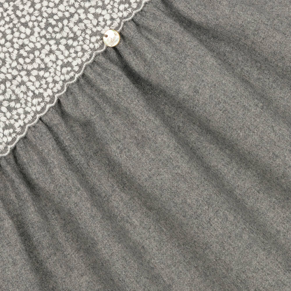 Pureté Du... Bébé-فستان أطفال بناتي مزيج صوف لون رمادي | Childrensalon Outlet