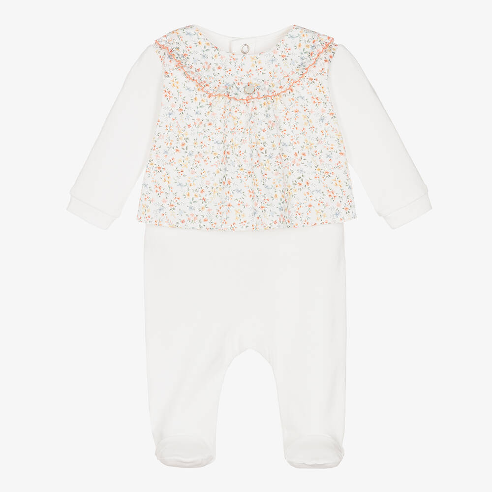 Pureté Du... Bébé - Girls Ivory Cotton Babygrow | Childrensalon