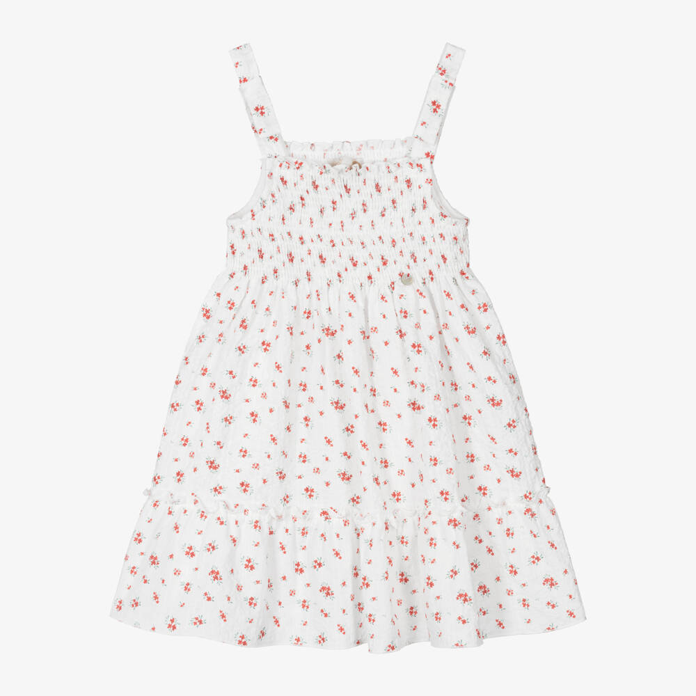 Pureté Du... Bébé-فستان بناتي عاجي من القطن بنقشة زهور | Childrensalon Outlet