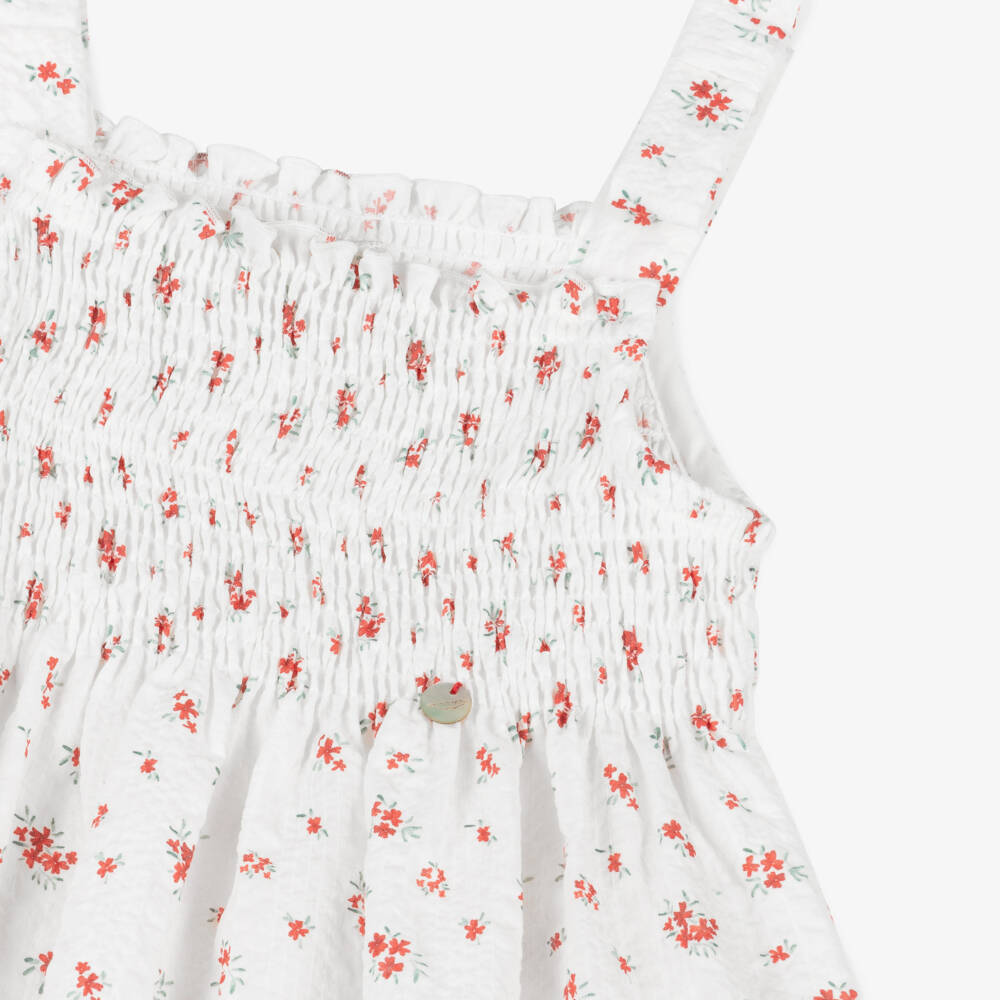 Pureté Du... Bébé-Girls Ivory Cotton Floral Frock | Childrensalon Outlet