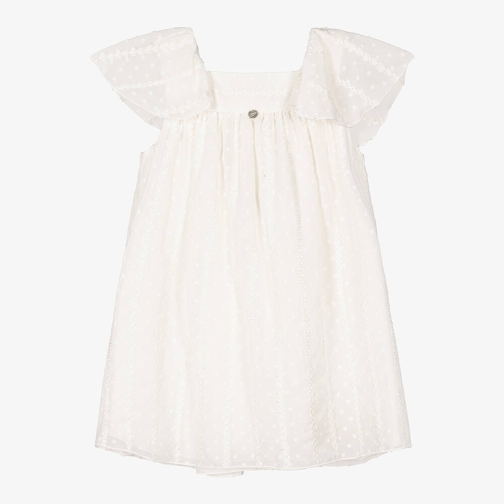 Pureté Du... Bébé - Besticktes Chiffonkleid elfenbein | Childrensalon