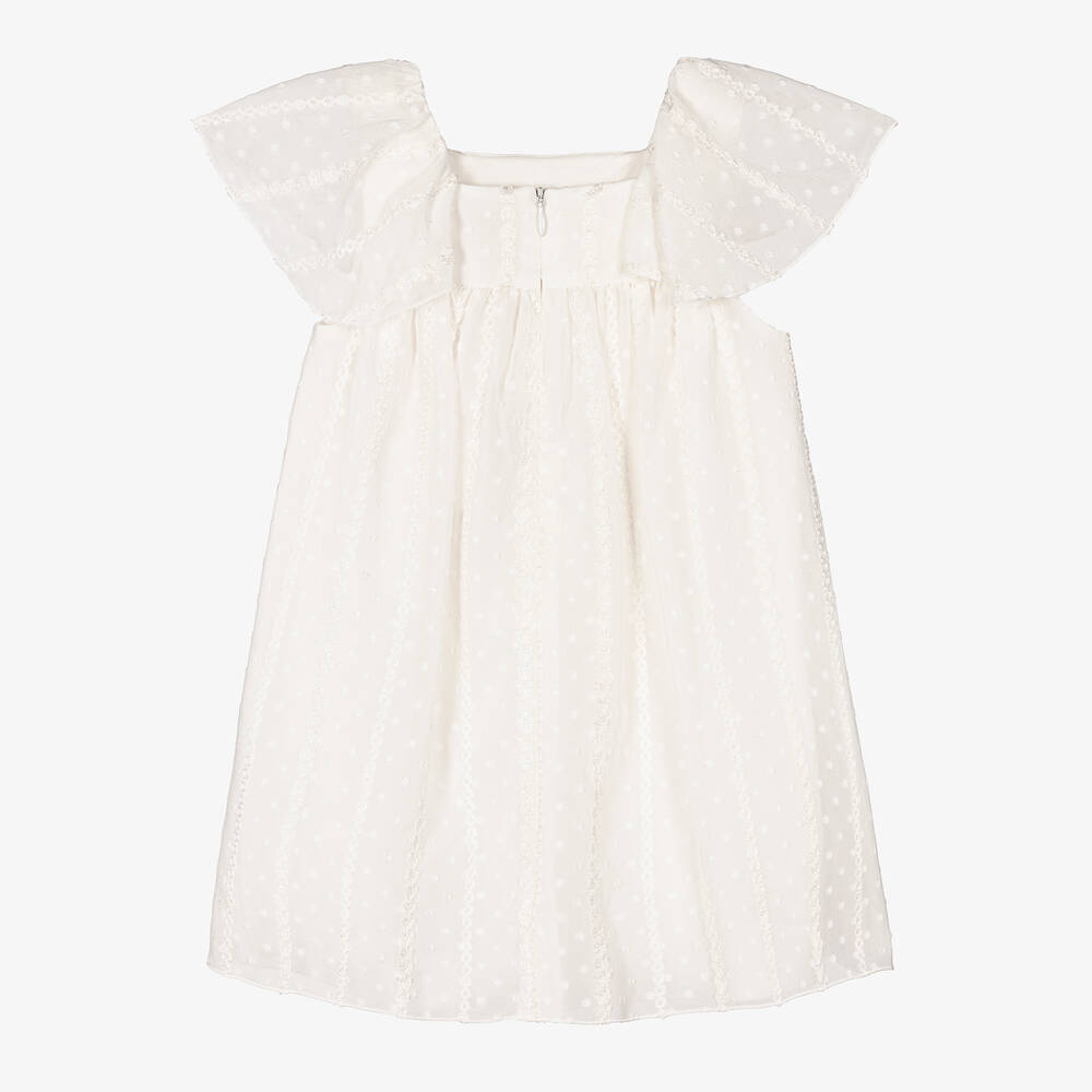 Pureté Du... Bébé-Girls Ivory Embroidered Chiffon Dress | Childrensalon Outlet