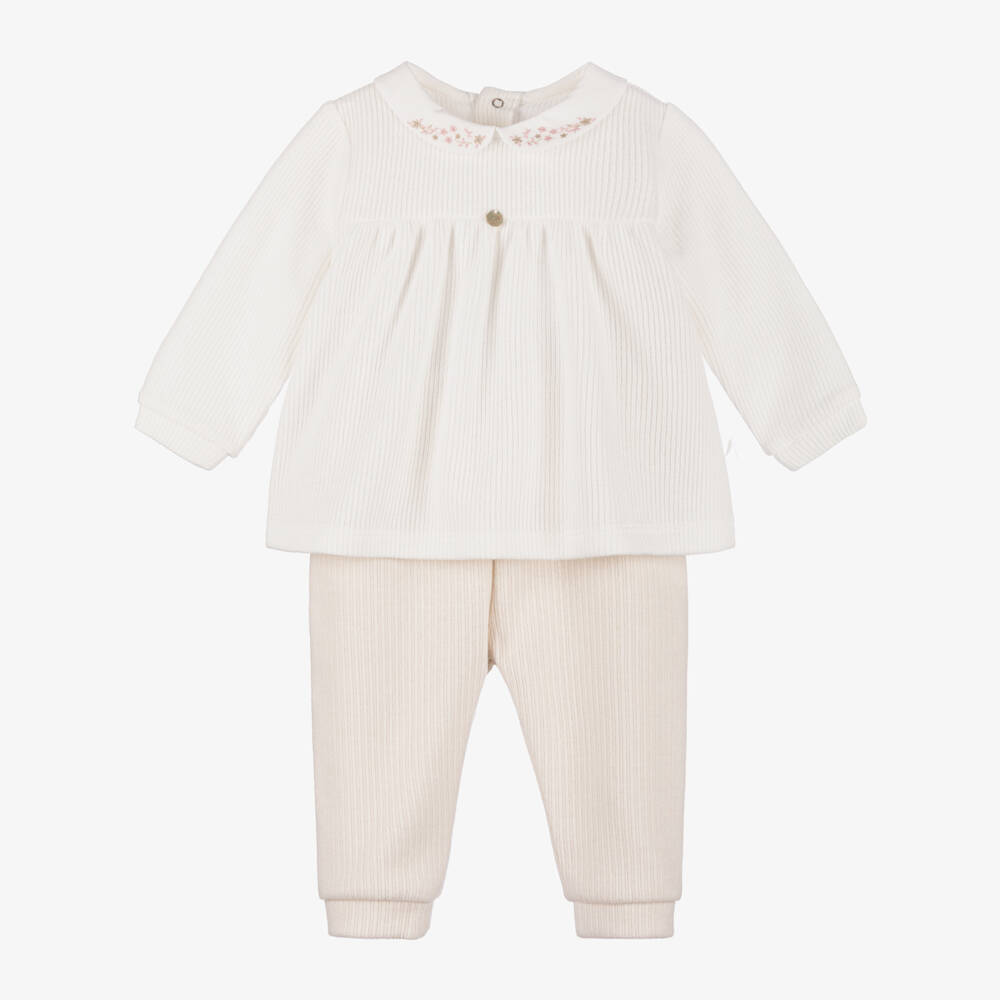 Pureté Du... Bébé-Girls Ivory Embroidered Collar Set | Childrensalon Outlet