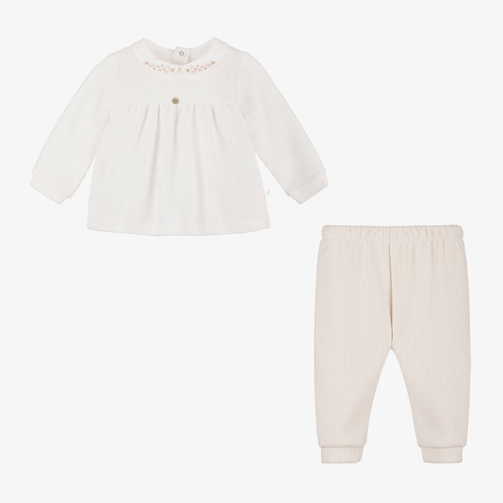 Pureté Du... Bébé-Girls Ivory Embroidered Collar Set | Childrensalon Outlet