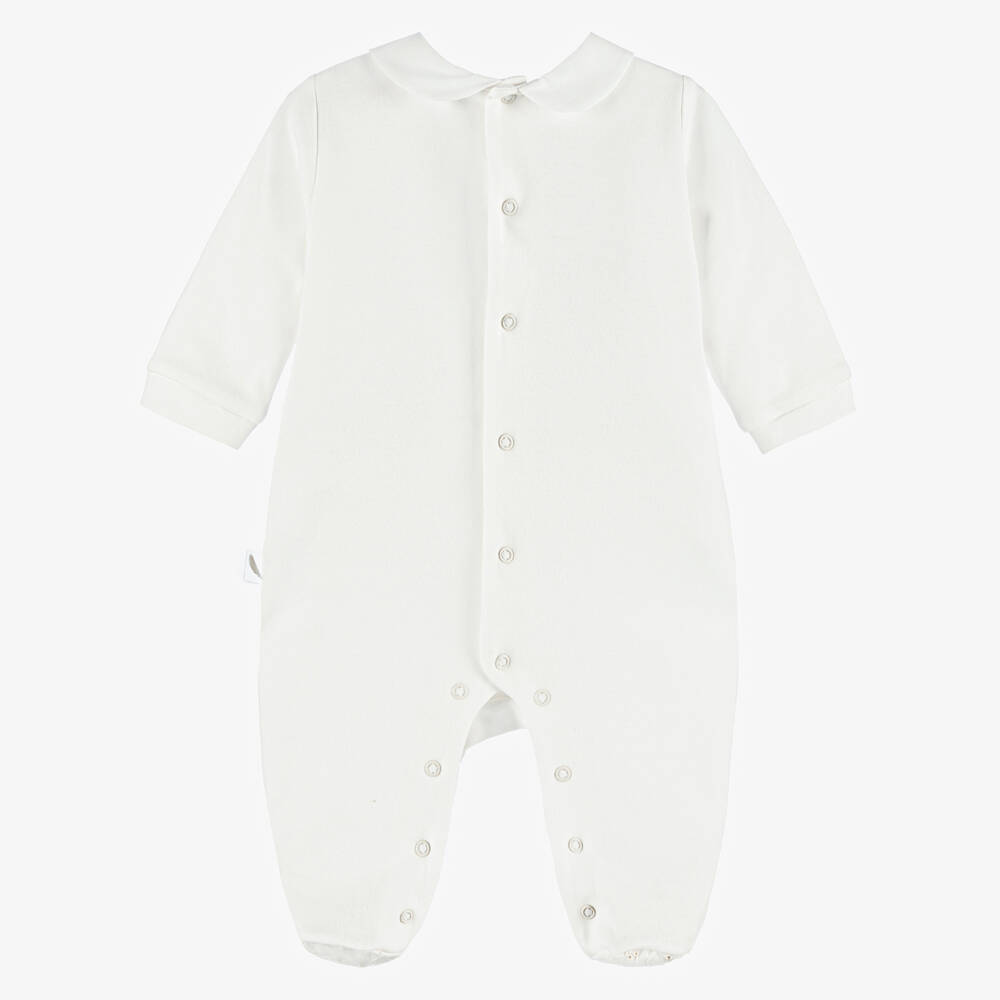 Pureté Du... Bébé-Girls Ivory Embroidered Cotton Sleepsuit | Childrensalon Outlet