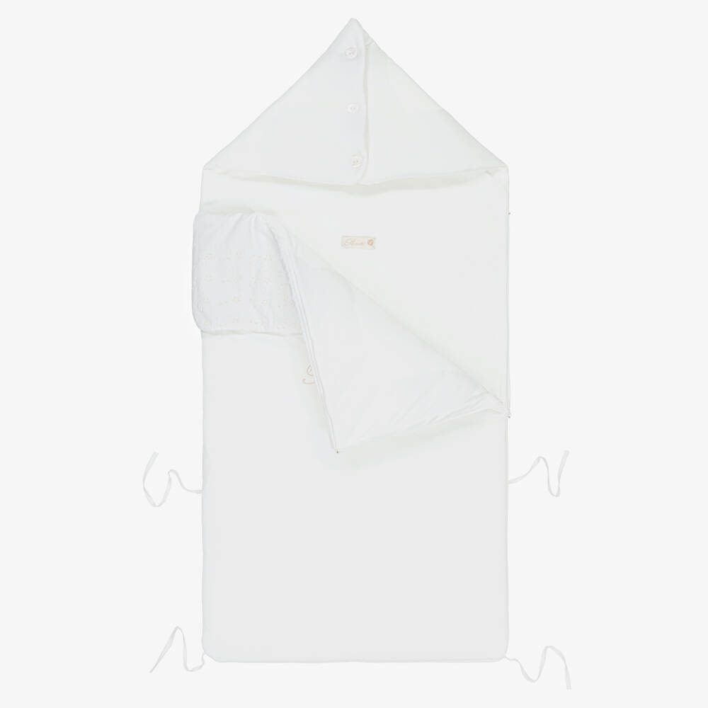 Pureté Du... Bébé-Girls Ivory Embroidered Cozy Cotton Cocoon | Childrensalon Outlet