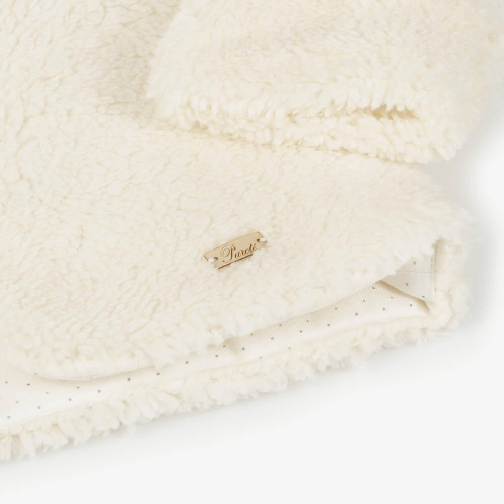 Pureté Du... Bébé-Girls Ivory Fleece Pram Jacket | Childrensalon Outlet