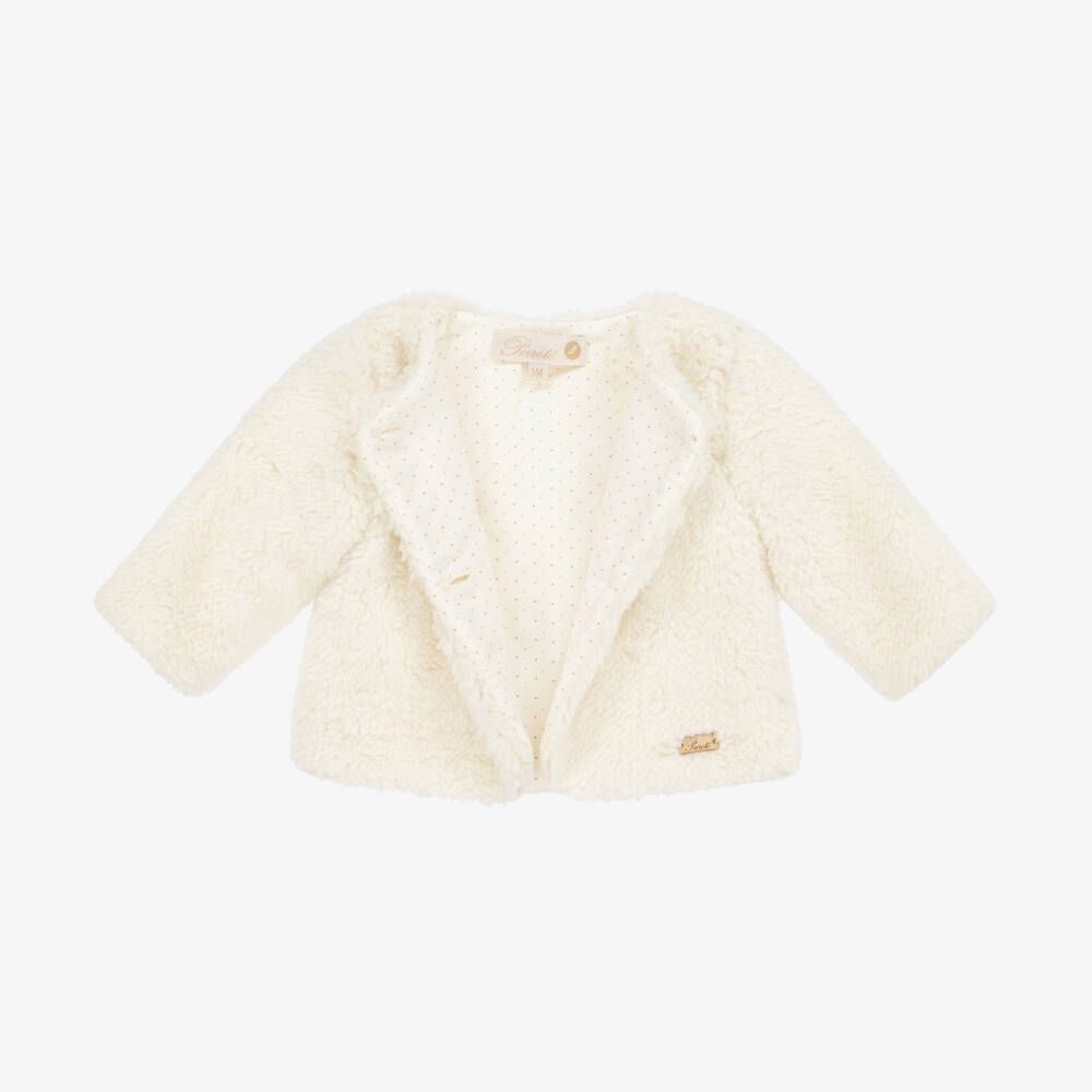 Pureté Du... Bébé-Girls Ivory Fleece Pram Jacket | Childrensalon Outlet