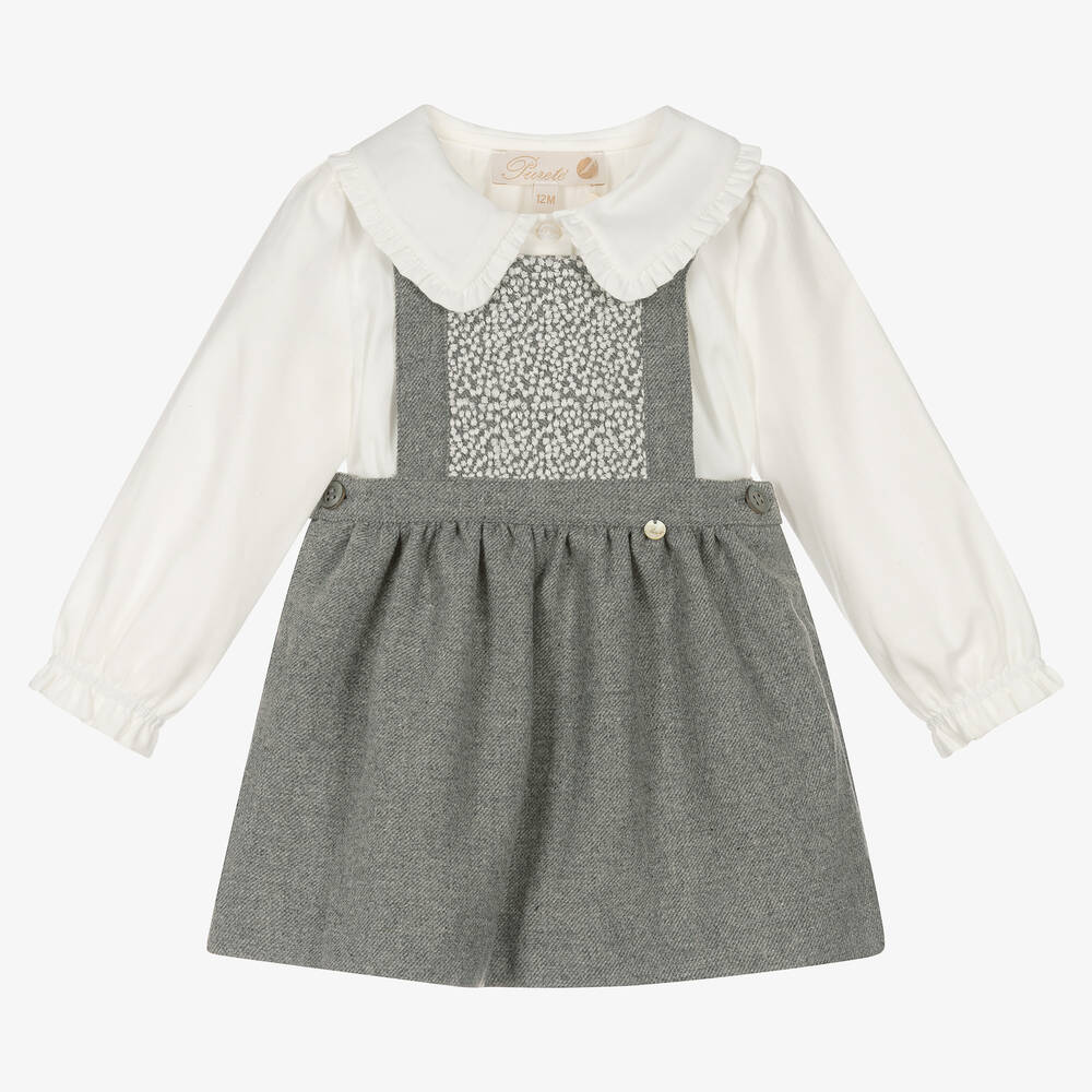 Pureté Du... Bébé - Girls Ivory & Grey Skirt Set | Childrensalon