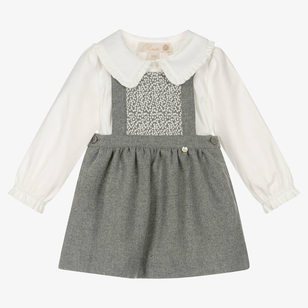 Pureté Du... Bébé-Girls Ivory & Grey Skirt Set | Childrensalon Outlet
